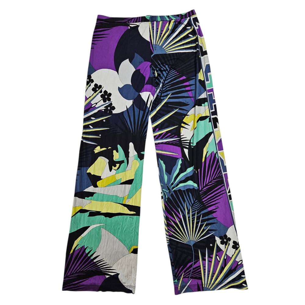 Vintage Y2k Emilio Pucci Silk Wide Leg Pants - Size Small - Picture 2 of 8